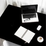 Home table with laptop